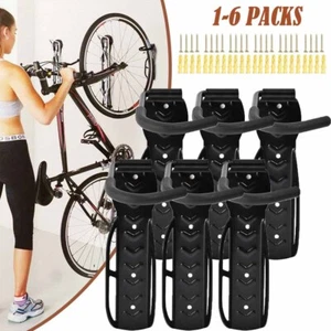 1-6 Pack Bike Wall Mount Rack Vertical Bicycle Hook Hanger Indoor Garage Storage - Picture 1 of 14