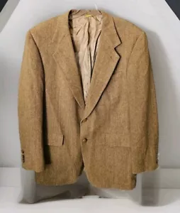 STERLING & HUNT Premier Edition Blazer Jacket Mens 40R Wool Caramel Brown - Picture 1 of 13