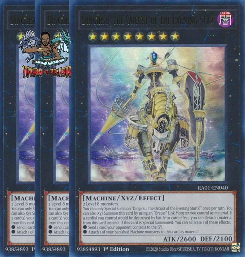 Yugioh! 3x Dingirsu the Orcust of the Evening Star RA01-EN040 UR 1st Ed NM - Image 1 of 1