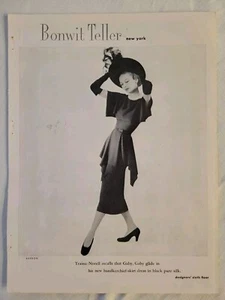 1947 Bonwit Teller Damen Traina - Norell Taschentuch Rock Kleid Vintage Werbung - Bild 1 von 1