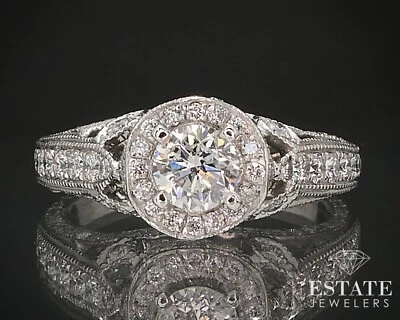 Помолвочное кольцо из белого золота 14 карат с натуральным бриллиантом 0,80 карата Neil Lane Halo 4,2 г i17441 - Изображение 1 из 4