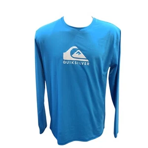 Quiksilver Men's Blue Lycra Surf T-Shirt UPF 50 Rashguard Everyday L/S M Medium - Picture 1 of 17