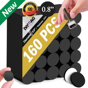 160 Self Adhesive Magnetic Dots 0.8" Peel Stick Circles Flexible Sticky Magnets - Picture 1 of 12