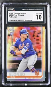 2019 Chrome Topps Pete Alonso #204 Refractor Rookie CGC 10 - Picture 1 of 2