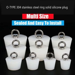 Tapón de bañera tapón cónico de silicona con anillo para desagües de fregadero de baño de cocina - Imagen 1 de 38