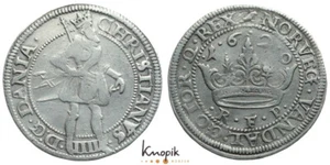 Dinamarca, Christian IV, corona 1620, corona alta, hede 106 C, 18,41g., fss - Imagen 1 de 1