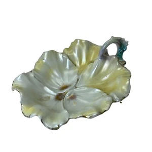 Early 1900's Royal Bayreuth Iridescent Flower Nappy Dish Blue Mark Bavaria - Picture 1 of 5