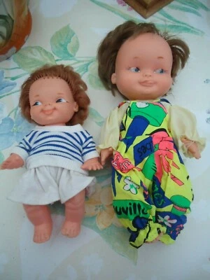 LOT DE 2 POUPEES  FAMOSA EXPRESSIVES DE 24 ET 18 CM - Photo 1/4