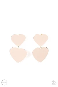 ~Cowgirl Crush~ Rose Gold CLIP-ON Heart Earrings Paparazzi Jewelry - Bild 1 von 2
