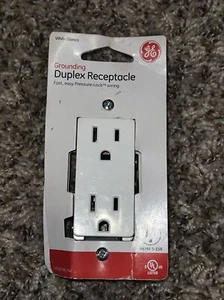 GE Grounding Duplex Receptacle Quick Installation White 50727 NEW Nema 5-15R - Picture 1 of 7