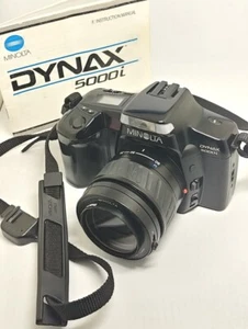 Minolta DYNAX 5000i film camera w/35-80mm zoom Lens + A/S Card + Instructions - Picture 1 of 13