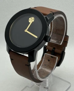 Movado BOLD 3600305 Men's Brown Leather Black St.Steel Swiss Watch, 42mm, NO BOX - Picture 1 of 8
