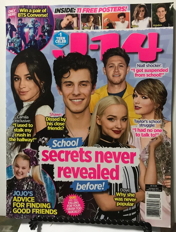 J-14 Secrets Never Revealed Advice Quizzes Free Poster Nov 2018 FREE SHIPPING JB - Image 1 of 1