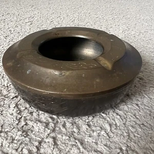 Vintage Brass Round Shaped Handcrafted Engraved Ashtray - Picture 1 of 8