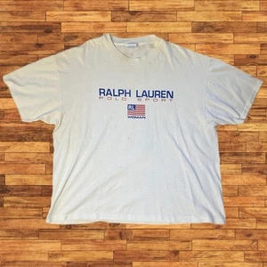 Vintage 90’s Bootleg Polo Sport Ralph Lauren T Shirt XL White Single Stitched - Picture 1 of 7