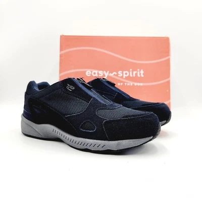 Easy Spirit Women Dark Blue Suede Rheal Walking Comfort Sneakers Size 7 Wide - Image 1 of 4