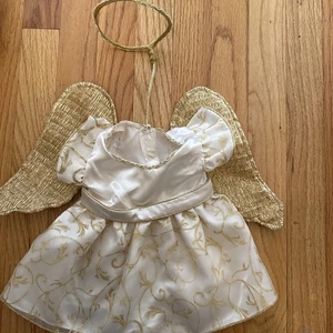 Build A Bear Gold/cream Angel Outfit Gold Trim  Wings Halo New 10-24" - Picture 1 of 6