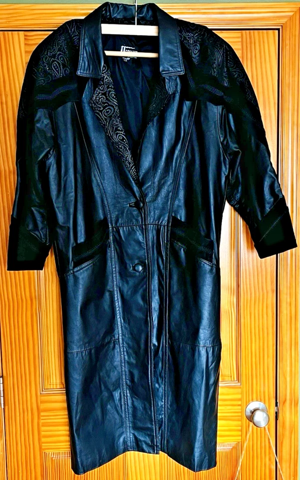 Chaqueta vintage para mujer negra 100 % cuero genuino | Comint Apparel Co. | Talla LG Foto 1 de 4