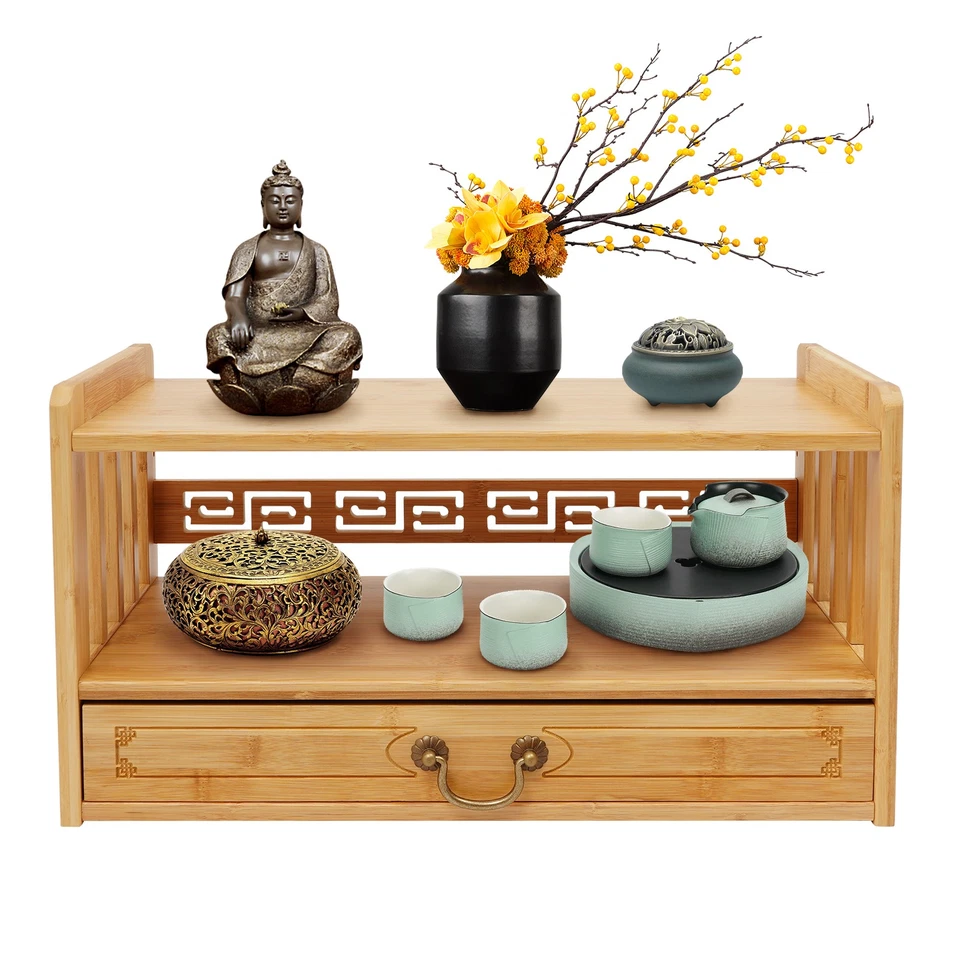 Altar Table with Drawer,Puja Table for Home,Perfect Used for Meditation, Prayers - Image 1 of 4