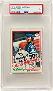 PSA 7 NM 1978 TOPPS BASEBALL CELLO PACK UNOPENED BIFF PORCOROBA / ANDRE THORNTON - Picture 1 of 2