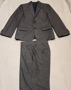 Nautica 2-piece. Micro-Texture Pant Suit Big Boys 10 Dark Gray Zip Fly - Picture 1 of 12