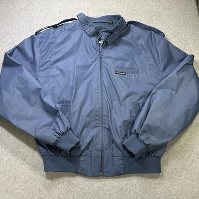 Chaqueta Solo Miembros 42 Azul Vintage Bombardero Cremallera Frontal Nylon Estilo Retro Foto 1 de 4