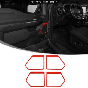 Red Interior Door Speaker Cover Trim Bezels For Ford F150 2021-2022 Accessories - Picture 1 of 10