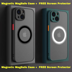 ShockProof iPhone MagSafe Case + FREE glass for iPhone 11 12 13 14 Pro Max Plus