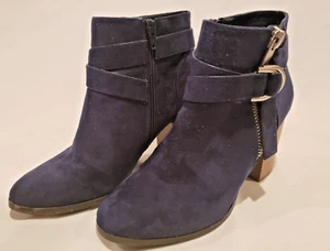 Apt. 9 Advisor Blue Ankle Boots Booties Buckle Zipper - 8 - Picture 1 of 6