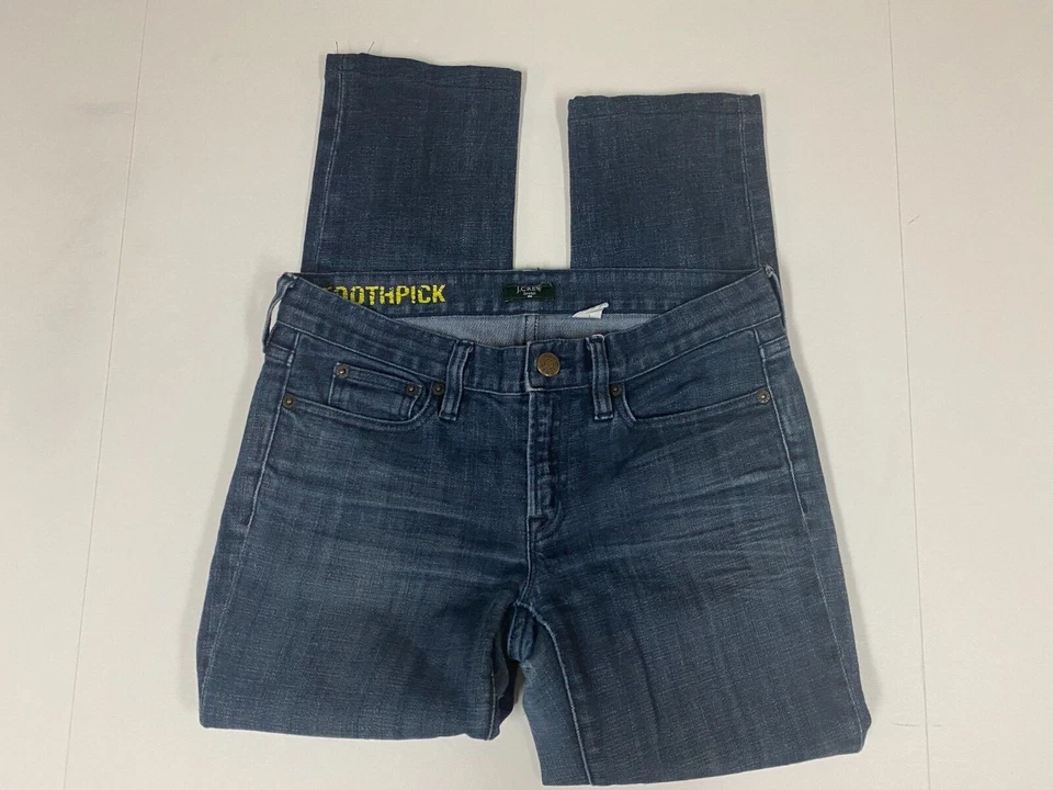 J Crew Womens Jeans 27 blue straight Toothpick straight blue stretch - Image 1 of 4