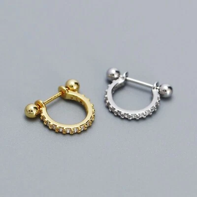 Cerchio moderno in argento sterling 925, bilanciere piercing capezzolo singol... - Immagine 1 di 4