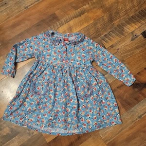 Vintage 90’s Espirit blue flower Dress Girls Sz Medium M 5/6 - Picture 1 of 6