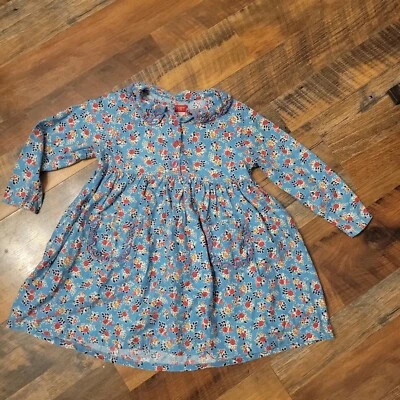 Vestido Vintage Años 90 Espirit Azul Flor Niñas Talla Mediana M 5/6 Foto 1 de 4