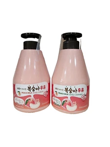 Korean Peach Milk Body Cleanser and Lotion 19.75 oz each bottle - New Pack of 2 - Picture 1 of 2
