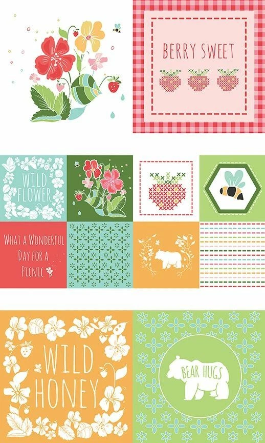 Strawberry Honey Panel by Gracey Larson for Riley Blake Designs (24" x 43.5") - Image 1 of 1