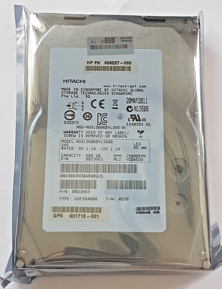 600 GB SAS Hitachi HUS156060VLS600 15K RPM 64MB HDD 3.5 " Internal Hard Drive - Image 1 of 1