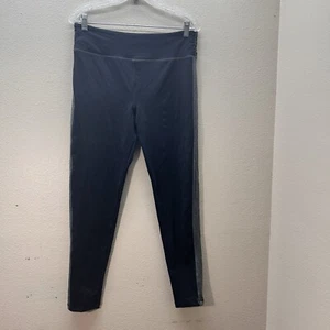 Miraclesuit Athleisure Leggings Womens Size Large Black Gray Tummy Control - Picture 1 of 5