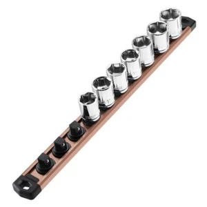 3/8 Drive Magnetic Socket Organizer Aluminum Alloy Heavy Duty Socket Rail Holder - Picture 1 of 9