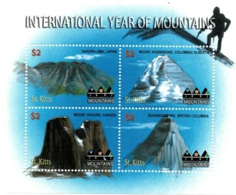 Saint Kitts 2002 - Mountains  - Sheet of 4 Stamps - Scott #535 - MNH Cover