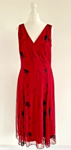 Women's, Principles, Dress, Evening, Cocktail, Size 10, Crimson/Black, Lined - Picture 1 of 11