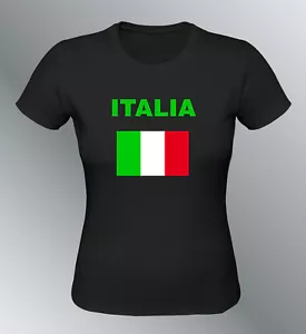 Tee shirt ITALIE supporter femme euro football foot drapeau Italia bandiera - Imagen 1 de 3