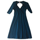 Leona Edmiston Ruby Green Dress Size Xs V Neck 3/4 Sleeve Keyhole