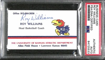 Roy Williams "Kansas Jayhawks Final 4 HOF" Signed Autographed Business Card PSA - Image 1 of 3
