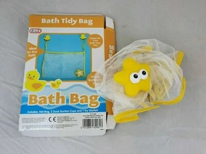 2 PACK BABY BATH DUCK SUCTION HOLDER STARFISH TOY LARGE MESH NET SHOWER BAGS - Picture 1 of 9
