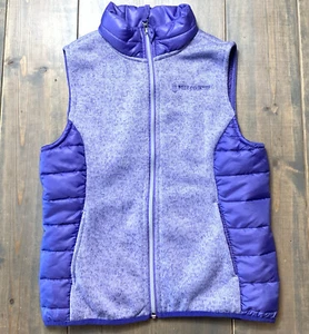 Free Country Girl's Youth Full Zipper Sherpa Lining Violet Hybrid Vest M(10-12) - Picture 1 of 7
