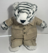 Snow Tiger Build-A-Bear Plush White Tiger Zoo Keeper Outfit.