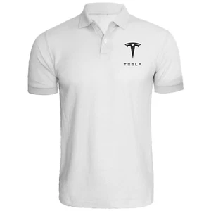 Tesla Motors Mens Embroidered Polo XS-6XL, LT-4XLT Model S, 3 Plaid NEW - Picture 1 of 27