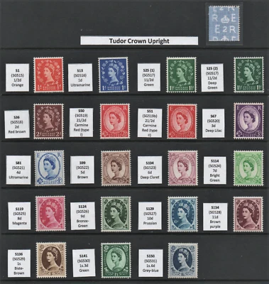 Wilding Specialist - Marca de agua Tudor Crown - todas las variedades como se enumeran (MNH) Foto 1 de 4