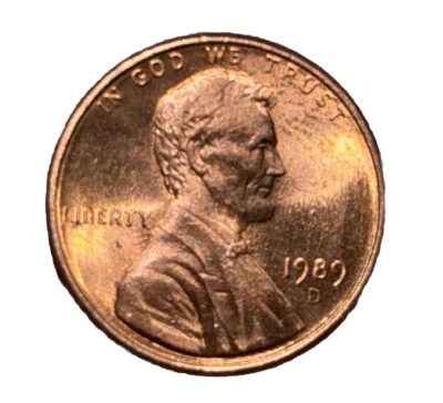 1989 D Lincoln Memorial Cent EXTREMELY CLEAN‼️ HAS A DOUBLE “FG” - Image 1 of 4