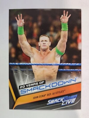 2019 Topps WWE 20 Years of SmackDown #SD-44 JOHN CENA DEF. AJ STYLES - Image 1 of 2